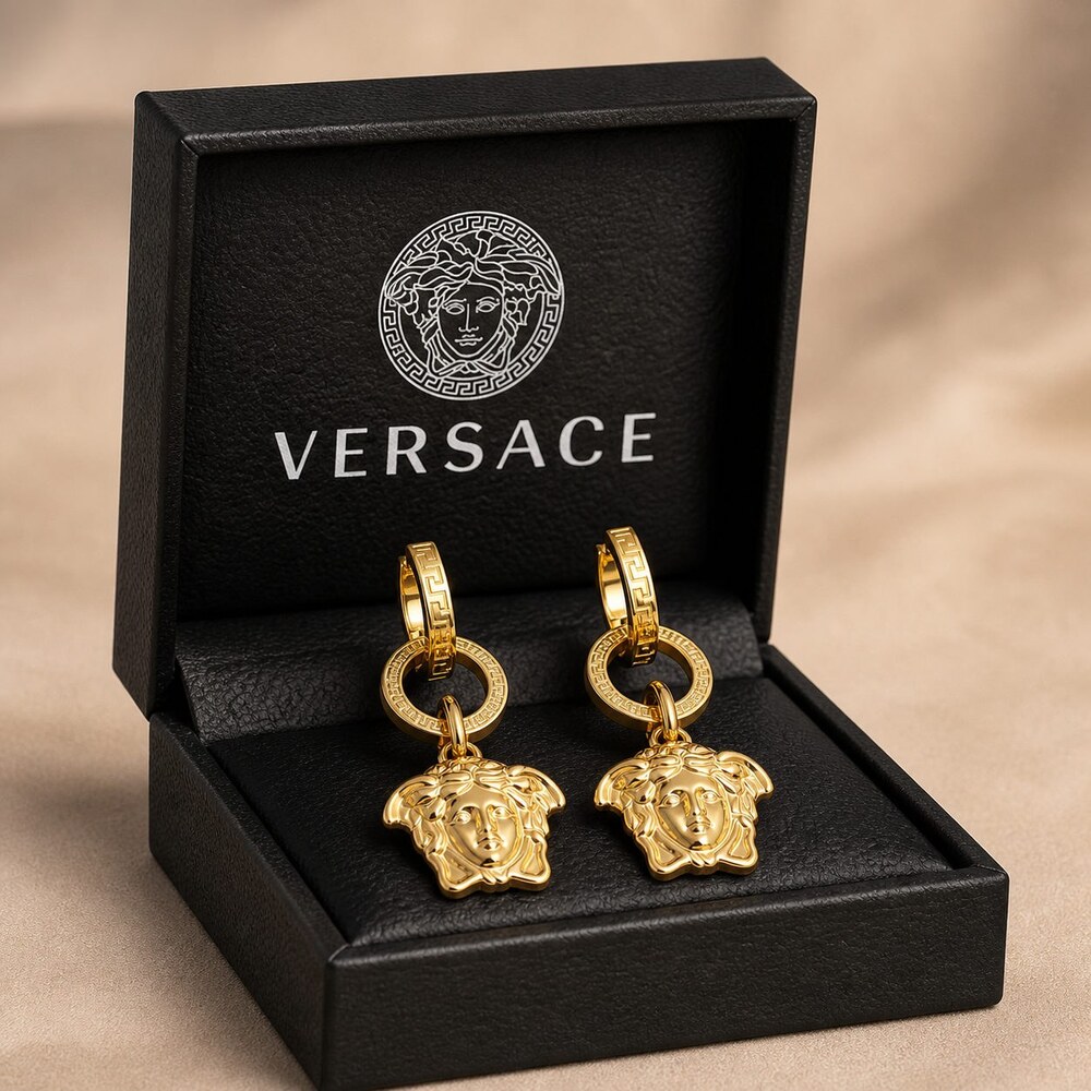 Versace Bold Statement Earrings Style 2 | New with Box - Picture 2 of 9